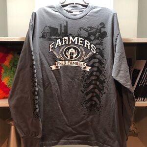 Alstyle Gray Long Sleeve Graphic Tee.